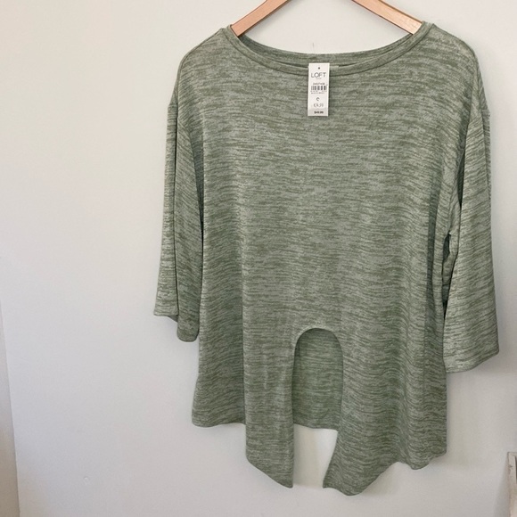 NWT LOFT Outlet Lounge Pale Green Space Dye Top - Picture 3 of 11